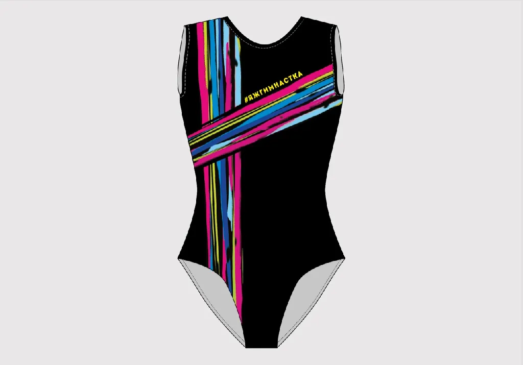 Гимнастический купальник - START2GYM -  GYM BLACK STRIPES