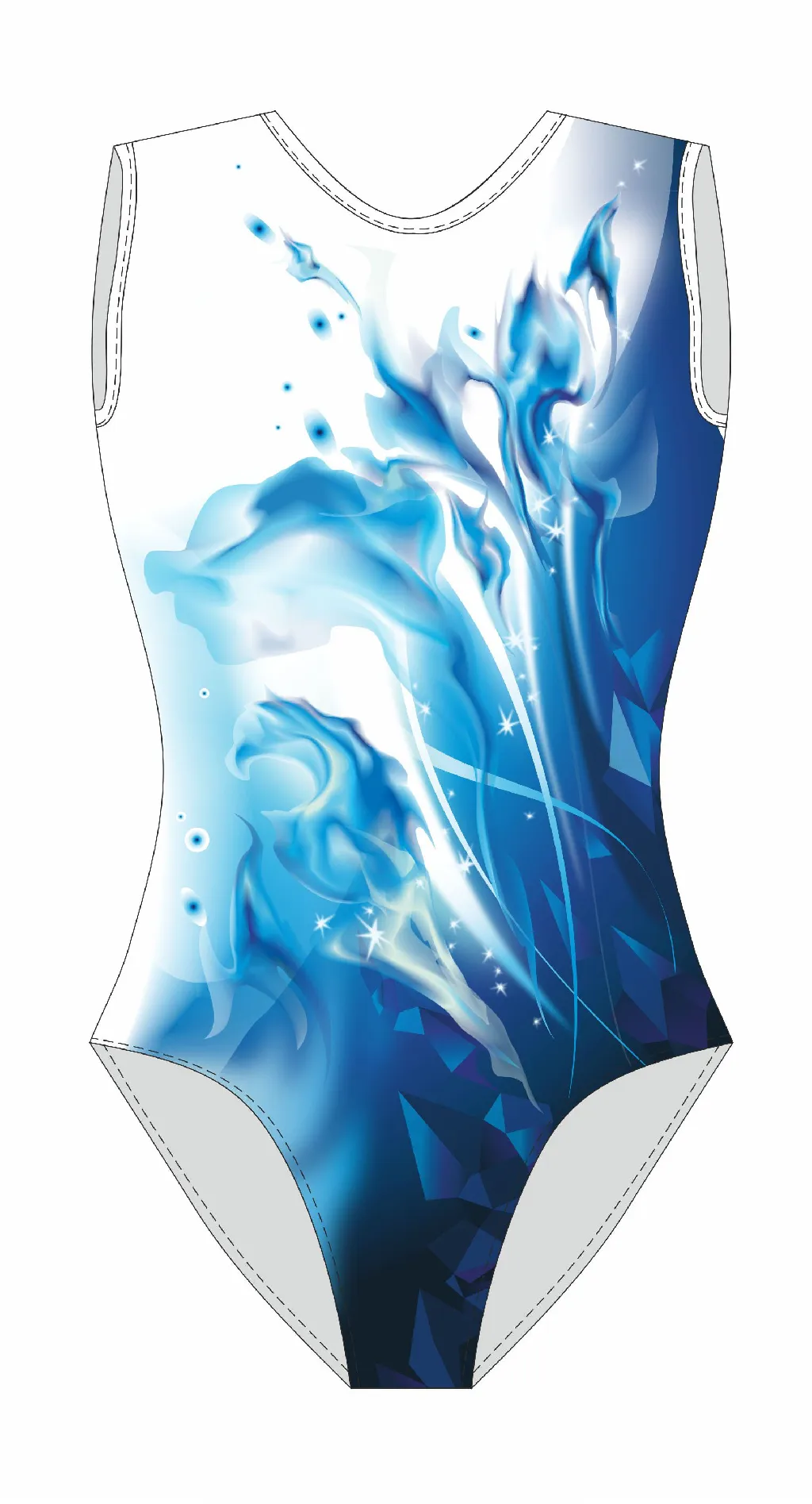 Гимнастический купальник START2GYM - GYM BLUE FLAME