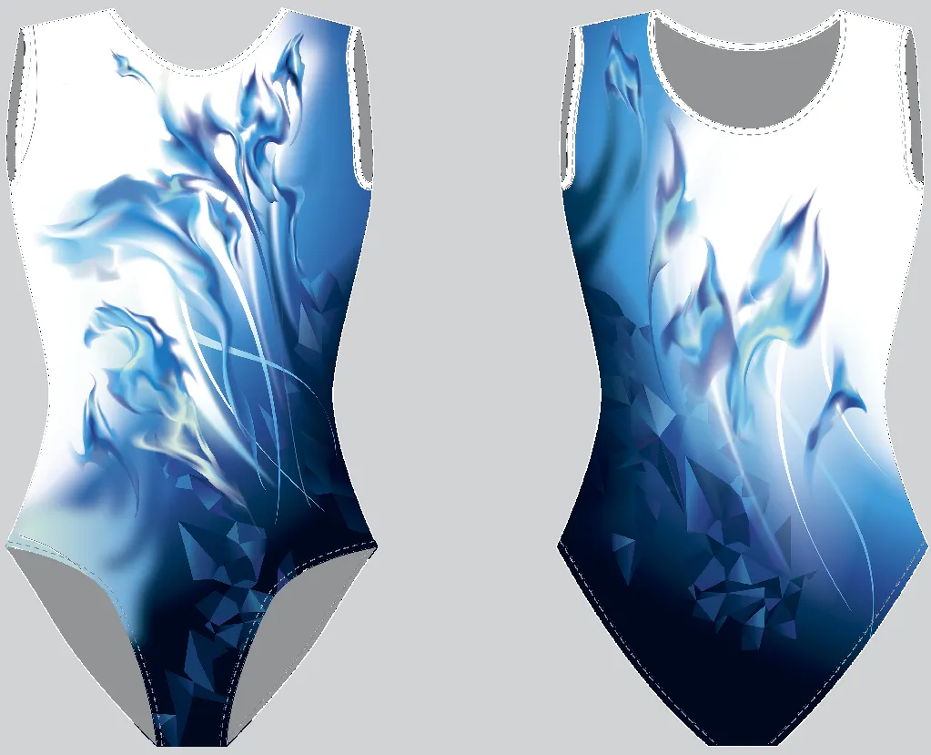 Гимнастический купальник START2GYM - GYM BLUE FLAME